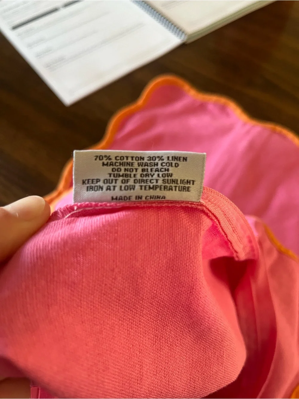 Pink Scalloped Edge Orelle Throw Pillowcases